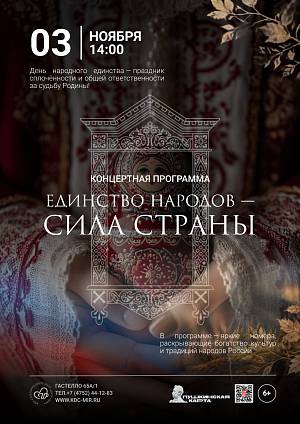 Концертная программа «Единство народов – сила страны», 6+
